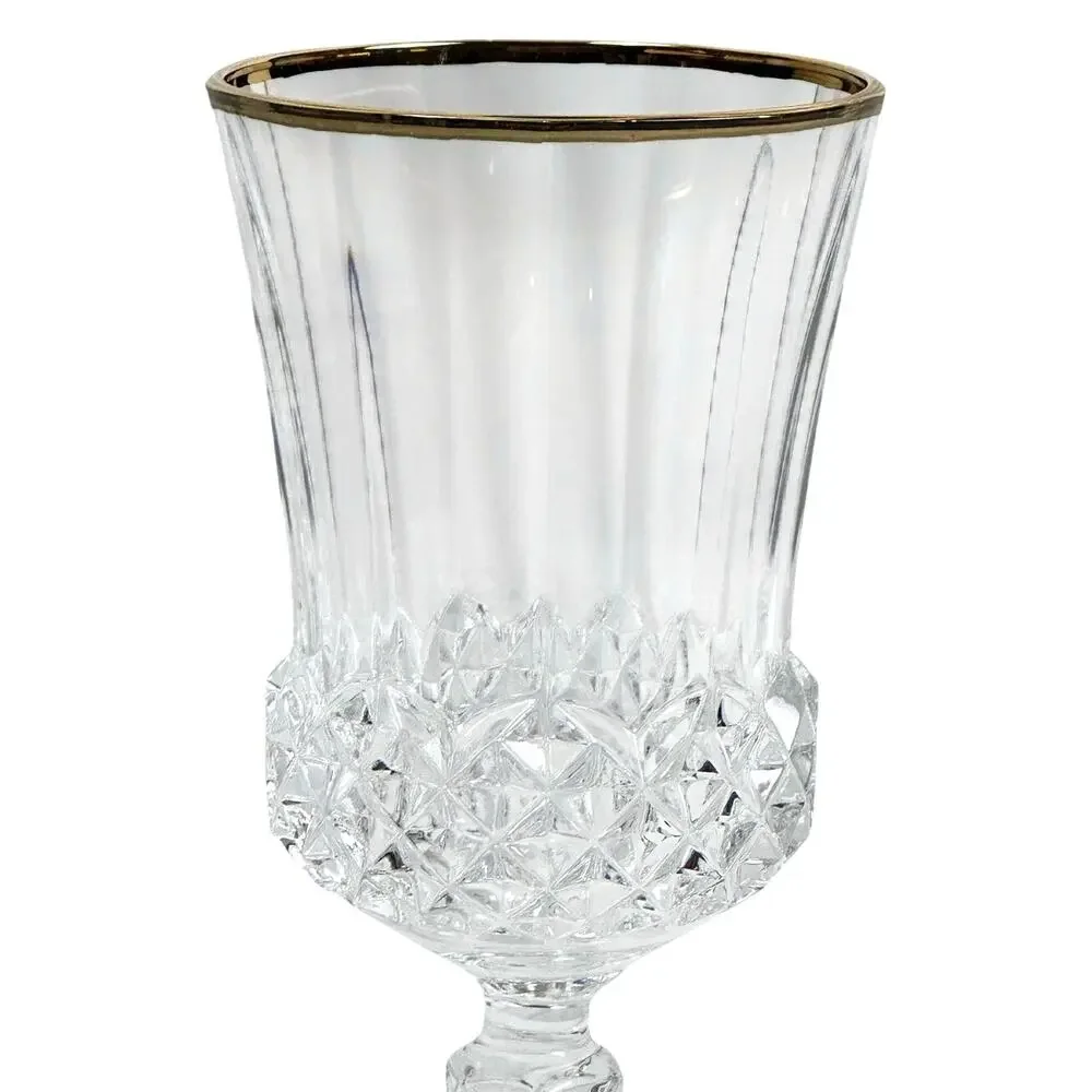Cristal D'Arques Durand Valencay Gold Rim Lead Crystal 7